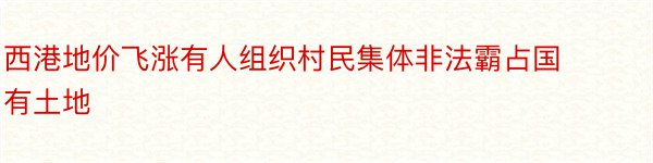 西港地价飞涨有人组织村民集体非法霸占国有土地