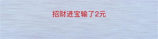 招财进宝输了2元